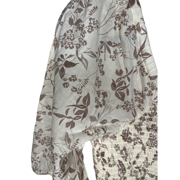 NWT Seraphine Floral Smocked Cotton Maternity Top Size 6 - Picture 6 of 9